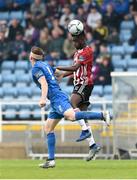 22 April 2019; Junior Ogedi-Uzokwe of Derry in action against Rory Feely of Waterford during the SSE Airtricity League Premier Division match between Waterford and Derry at the RSC in Waterford. Photo by Matt Browne/Sportsfile