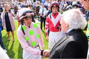 22 April 2019; President of Ireland Michael D. Higgins greets jockey Ruby Walsh prior to the Boylesports Irish Grand National Steeplechase during the Fairyhouse Easter Festival - Irish Grand National day at Fairyhouse Racecourse in Ratoath, Meath. Photo by David Fitzgerald/Sportsfile