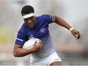 17 April 2019; Frank Salu of Metropolitan during the U18 Bank of Ireland Leinster Rugby Shane Horgan Cup - Final Round match between South East and Metropolitan at IT Carlow in Moanacurragh, Carlow. Photo by Harry Murphy/Sportsfile