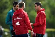 23 April 2019; Head coach Johann van Graan, right, with backs coach Felix Jones and forwards coach Jerry Flannery during the Munster Rugby squad training at the University of Limerick in Limerick. Photo by Brendan Moran/Sportsfile