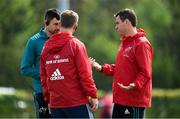 23 April 2019; Head coach Johann van Graan, right, with backs coach Felix Jones and forwards coach Jerry Flannery during the Munster Rugby squad training at the University of Limerick in Limerick. Photo by Brendan Moran/Sportsfile