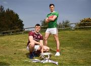 23 April 2019; Damien Comer of Galway, left, and Diarmuid O'Connor of Mayo at the official launch of the 2019 Connacht GAA Football Championships at Connacht GAA Centre in Claremorris, Co. Mayo. Photo by Harry Murphy/Sportsfile