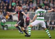 23 April 2019; Dinny Corcoran of Bohemians in action against Joey O'Brien of Shamrock Rovers during the SSE Airtricity League Premier Division match between Shamrock Rovers at Bohemians at Tallaght Stadium in Dublin. Photo by Seb Daly/Sportsfile