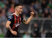 23 April 2019; Darragh Leahy of Bohemians celebrates following his side's first goal during the SSE Airtricity League Premier Division match between Shamrock Rovers at Bohemians at Tallaght Stadium in Dublin. Photo by Seb Daly/Sportsfile