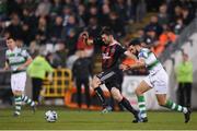23 April 2019; Dinny Corcoran of Bohemians in action against Roberto Lopes of Shamrock Rovers during the SSE Airtricity League Premier Division match between Shamrock Rovers at Bohemians at Tallaght Stadium in Dublin. Photo by Eóin Noonan/Sportsfile