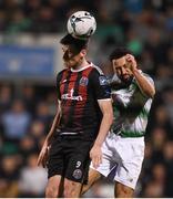 23 April 2019; Dinny Corcoran of Bohemians in action against Roberto Lopes of Shamrock Rovers during the SSE Airtricity League Premier Division match between Shamrock Rovers at Bohemians at Tallaght Stadium in Dublin. Photo by Eóin Noonan/Sportsfile