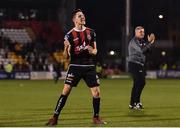 23 April 2019; Keith Buckley of Bohemians celebrates following the SSE Airtricity League Premier Division match between Shamrock Rovers at Bohemians at Tallaght Stadium in Dublin. Photo by Eóin Noonan/Sportsfile