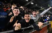 23 April 2019; Bohemians supporters celebrate following the SSE Airtricity League Premier Division match between Shamrock Rovers at Bohemians at Tallaght Stadium in Dublin. Photo by Eóin Noonan/Sportsfile