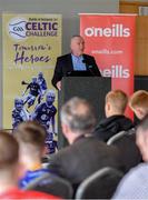 24 April 2019; Cormac Farrell, Marketing Manager of O'Neills Sportswear, speaking at the launch of the Bank of Ireland Celtic Challenge 2019 at Croke Park in Dublin. Photo by Piaras Ó Mídheach/Sportsfile