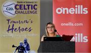 24 April 2019; MC Valerie Wheeler speaking at the launch of the Bank of Ireland Celtic Challenge 2019 at Croke Park in Dublin. Photo by Piaras Ó Mídheach/Sportsfile