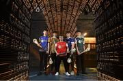 24 April 2019; In attendance, from left, Dónal Sheahan of Longford, Tommy Collins of Wicklow Gold, Zac Lennon of Louth, Cormac Smith of Cavan and Ciaran Mulvey of Kildare Cadets at the launch of the Bank of Ireland Celtic Challenge 2019 at the EPIC Museum, CHQ Building in Dublin. Photo by David Fitzgerald/Sportsfile