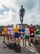 24 April 2019; Padraig Doherty, Donegal, Sean Cassidy, Derry, Niall O Muineachain, Kildare, Naos Connaughton, Roscommon, Warren Kavanagh, Wicklow, Shane Lawless, London, Paul Sheehan, Down, and Sean Geraghty, Meath, in attendance during a Christy Ring Competition promotion at Cloyne in Co Cork. Photo issued by Sportsfile