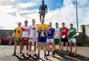 24 April 2019; Padraig Doherty, Donegal, Sean Cassidy, Derry, Niall O Muineachain, Kildare, Naos Connaughton, Roscommon, Warren Kavanagh, Wicklow,  Shane Lawless, London, Paul Sheehan, Down,and Sean Geraghty, Meath, in attendance during a Christy Ring Competition promotion at Cloyne in Co Cork. Photo issued by Sportsfile