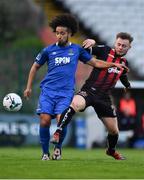 26 April 2019; Bastien Héry of Waterford in action against Conor Levingston of Bohemians during the SSE Airtricity League Premier Division match between Bohemians and Waterford at Dalymount Park in Dublin. Photo by Sam Barnes/Sportsfile