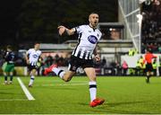 26 April 2019; Michael Duffy of Dundalk celebrates after scoring his side's second goal during the SSE Airtricity League Premier Division match between Dundalk and Shamrock Rovers at Oriel Park in Dundalk, Louth. Photo by Seb Daly/Sportsfile