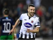 26 April 2019; Michael Duffy of Dundalk celebrates after scoring his side's second goal during the SSE Airtricity League Premier Division match between Dundalk and Shamrock Rovers at Oriel Park in Dundalk, Louth. Photo by Seb Daly/Sportsfile