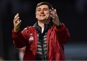 26 April 2019; Derry City Manager Declan Devine celebrates after his sides second goal during the SSE Airtricity League Premier Division match between Derry City and Cork City at the Ryan McBride Brandywell Stadium in Derry. Photo by Oliver McVeigh/Sportsfile