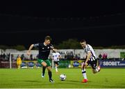 26 April 2019; Michael Duffy of Dundalk in action against Ronan Finn of Shamrock Rovers during the SSE Airtricity League Premier Division match between Dundalk and Shamrock Rovers at Oriel Park in Dundalk, Louth. Photo by Seb Daly/Sportsfile