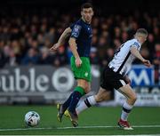 26 April 2019; Aaron Greene of Shamrock Rovers in action against Seán Hoare of Dundalk during the SSE Airtricity League Premier Division match between Dundalk and Shamrock Rovers at Oriel Park in Dundalk, Louth. Photo by Seb Daly/Sportsfile