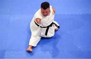 27 April 2019; Dave Kengan of Netherlands in action during the I-Karate 3rd World Cup at DCU in Dublin. Photo by David Fitzgerald/Sportsfile