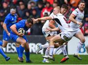 27 April 2019; Bryan Byrne of Leinster is tackled by Dave Shanahan of Ulster during the Guinness PRO14 Round 21 match between Ulster and Leinster at the Kingspan Stadium in Belfast. Photo by Ramsey Cardy/Sportsfile