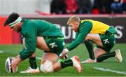 27 April 2019; Darragh Leader of Connacht, right, warms up prior to the Guinness PRO14 Round 21 match between Munster and Connacht at Thomond Park in Limerick. Photo by Brendan Moran/Sportsfile