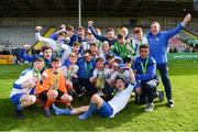 27 April 2019; The Blarney United team celebrate with the cup after the game. FAI Under-17 Cup Final match between St Kevin’s Boys and Blarney United at Dalymount Park in Dublin. Photo by Barry Cregg/Sportsfile