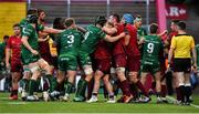 27 April 2019; Players from both sides get involved in a tussle during the Guinness PRO14 Round 21 match between Munster and Connacht at Thomond Park in Limerick. Photo by Brendan Moran/Sportsfile