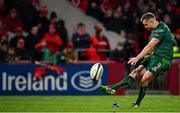 27 April 2019; Conor Dean of Connacht kicks a penalty during the Guinness PRO14 Round 21 match between Munster and Connacht at Thomond Park in Limerick. Photo by Brendan Moran/Sportsfile