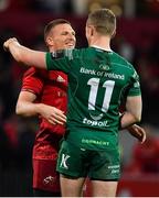 27 April 2019; Andrew Conway of Munster, left, and Stephen Fitzgerald of Connacht after the Guinness PRO14 Round 21 match between Munster and Connacht at Thomond Park in Limerick. Photo by Brendan Moran/Sportsfile