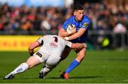 27 April 2019; Noel Reid of Leinster is tackled by Andy Warwick of Ulster during the Guinness PRO14 Round 21 match between Ulster and Leinster at the Kingspan Stadium in Belfast. Photo by Ramsey Cardy/Sportsfile