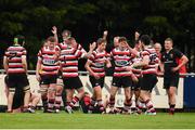 28 April 2019;  Enniscorthy RFC players celebrate after Arthur Dunne scored their first try during the Bank of Ireland Provincial Towns Cup final match between Enniscorthy RFC and Wicklow RFC at Navan RFC in Navan. Photo by Sam Barnes/Sportsfile