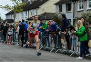 28 April 2019; Mary Walsh of Raheny Shamrock A.C., Dublin, competing in the master women's 35+ event during the AAI National Road Relays in Raheny, Dublin. Photo by Piaras Ó Mídheach/Sportsfile