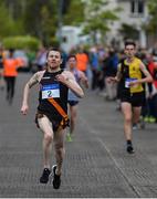 28 April 2019; Colm Rooney of Clonliffe Harriers A.C, Dublin, competing in the senior men's event during the AAI National Road Relays in Raheny, Dublin. Photo by Piaras Ó Mídheach/Sportsfile