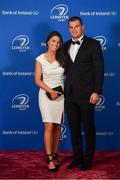 28 April 2019; On arrival at the Leinster Rugby Awards Ball are Olivia Best and Rhys Ruddock. The Leinster Rugby Awards Ball, taking place at the InterContinental Dublin were a celebration of the 2018/19 Leinster Rugby season to date. Photo by Ramsey Cardy/Sportsfile