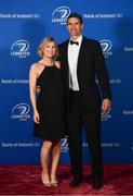 28 April 2019; On arrival at the Leinster Rugby Awards Ball are Claire Brock and Trevor Hogan. The Leinster Rugby Awards Ball, taking place at the InterContinental Dublin were a celebration of the 2018/19 Leinster Rugby season to date. Photo by Ramsey Cardy/Sportsfile