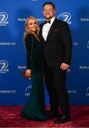 28 April 2019; On arrival at the Leinster Rugby Awards Ball are Elaine Sutton and Andrew Porter. The Leinster Rugby Awards Ball, taking place at the InterContinental Dublin were a celebration of the 2018/19 Leinster Rugby season to date. Photo by Ramsey Cardy/Sportsfile