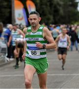 28 April 2019; Ian Egan of Castlegar A.C., Co Galway, competing in the master men's 50+ event during the AAI National Road Relays in Raheny, Dublin. Photo by Piaras Ó Mídheach/Sportsfile