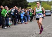 28 April 2019; Lucy Barrett of Raheny Shamrock A.C, Dublin, competing in the senior women's event during the AAI National Road Relays in Raheny, Dublin. Photo by Piaras Ó Mídheach/Sportsfile