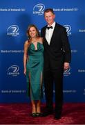28 April 2019; On arrival at the Leinster Rugby Awards Ball are Head coach Leo Cullen and his wife Dairine Kennedy. The Leinster Rugby Awards Ball, taking place at the InterContinental Dublin were a celebration of the 2018/19 Leinster Rugby season to date. Photo by Brendan Moran/Sportsfile