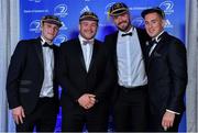 28 April 2019; Leinster Rugby departees, from left, Nick McCarthy, Jack McGrath, Mick Kearney and Noel Reid with their caps. The Leinster Rugby Awards Ball, taking place at the InterContinental Dublin and MC’d by Darragh Maloney, were a celebration of the 2018/19 Leinster Rugby season to date and over the course of the evening Leinster Rugby acknowledged the contributions of departees Seán O’Brien, Jack McGrath, Noel Reid, Mick Kearney, Nick McCarthy, Tom Daly and Ian Nagle. Former Leinster, Ireland and British & Irish Lions player Paul Dean was inducted into the Guinness Hall of Fame. Some of the other Award winners on the night included; St. Michael’s College (Deep River Rock School of the Year), Larry Halpin, Terenure College (Beauchamps Contribution to Leinster Rugby Award), Naas RFC (CityJet Senior Club of the Year), Patrician Secondary School Newbridge (Irish Independent Development School of the Year Award), Suttonians RFC (Bank of Ireland Junior Club of the Year) and Sene Naoupu (Energia Women’s Rugby Award). Photo by Brendan Moran/Sportsfile