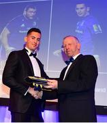 28 April 2019; Leinster Rugby departee Noel Reid is presented with his cap by Leinster Branch President Lorcan Balfe. The Leinster Rugby Awards Ball, taking place at the InterContinental Dublin and MC’d by Darragh Maloney, were a celebration of the 2018/19 Leinster Rugby season to date and over the course of the evening Leinster Rugby acknowledged the contributions of departees Seán O’Brien, Jack McGrath, Noel Reid, Mick Kearney, Nick McCarthy, Tom Daly and Ian Nagle. Former Leinster, Ireland and British & Irish Lions player Paul Dean was inducted into the Guinness Hall of Fame. Some of the other Award winners on the night included; St. Michael’s College (Deep River Rock School of the Year), Larry Halpin, Terenure College (Beauchamps Contribution to Leinster Rugby Award), Naas RFC (CityJet Senior Club of the Year), Patrician Secondary School Newbridge (Irish Independent Development School of the Year Award), Suttonians RFC (Bank of Ireland Junior Club of the Year) and Sene Naoupu (Energia Women’s Rugby Award). Photo by Ramsey Cardy/Sportsfile