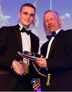 28 April 2019; Leinster Rugby departee Nick McCarthy is presented with his cap by Leinster Branch President Lorcan Balfe. The Leinster Rugby Awards Ball, taking place at the InterContinental Dublin and MC’d by Darragh Maloney, were a celebration of the 2018/19 Leinster Rugby season to date and over the course of the evening Leinster Rugby acknowledged the contributions of departees Seán O’Brien, Jack McGrath, Noel Reid, Mick Kearney, Nick McCarthy, Tom Daly and Ian Nagle. Former Leinster, Ireland and British & Irish Lions player Paul Dean was inducted into the Guinness Hall of Fame. Some of the other Award winners on the night included; St. Michael’s College (Deep River Rock School of the Year), Larry Halpin, Terenure College (Beauchamps Contribution to Leinster Rugby Award), Naas RFC (CityJet Senior Club of the Year), Patrician Secondary School Newbridge (Irish Independent Development School of the Year Award), Suttonians RFC (Bank of Ireland Junior Club of the Year) and Sene Naoupu (Energia Women’s Rugby Award). Photo by Ramsey Cardy/Sportsfile