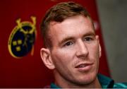 29 April 2019; Chris Farrell during a Munster Rugby press conference at the University of Limerick in Limerick. Photo by Diarmuid Greene/Sportsfile