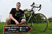 29 April 2019; Kildare footballer Kevin Feely at the launch of the ‘Get Breathless for COPD Cycle’. Supported by A.Menarini Pharmaceuticals and held in partnership with COPD Support Ireland, it aims to raise much-needed funds for COPD Support Ireland and pulmonary rehabilitation services. Photo by Brendan Moran/Sportsfile
