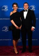 28 April 2019; On arrival at the Leinster Rugby Awards Ball are Sean Cronin and his wife Claire Mulcahy. The Leinster Rugby Awards Ball, taking place at the InterContinental Dublin were a celebration of the 2018/19 Leinster Rugby season to date. Photo by Ramsey Cardy/Sportsfile