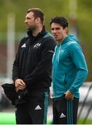 29 April 2019; Tadhg Beirne, left, and Joey Carbery sit out Munster Rugby squad training at the University of Limerick in Limerick. Photo by Diarmuid Greene/Sportsfile