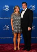 28 April 2019; On arrival at the Leinster Rugby Awards Ball are Sinead and John Fogarty. The Leinster Rugby Awards Ball, taking place at the InterContinental Dublin were a celebration of the 2018/19 Leinster Rugby season to date. Photo by Ramsey Cardy/Sportsfile
