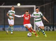 29 April 2019; Darragh Markey of St Patrick's Athletic in action against Aaron McEneff of Shamrock Rovers during the SSE Airtricity League Premier Division match between Shamrock Rovers and St Patrick's Athletic at Tallaght Stadium in Dublin. Photo by Seb Daly/Sportsfile