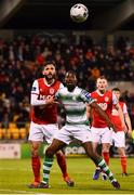 29 April 2019; Daniel Carr of Shamrock Rovers in action against David Webster of St Patrick's Athletic during the SSE Airtricity League Premier Division match between Shamrock Rovers and St Patrick's Athletic at Tallaght Stadium in Dublin. Photo by Seb Daly/Sportsfile